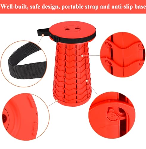Image of Fishboy Upgraded Collapsible Stool, 400lbs Max Weight, Lightweight But Sturdy, Portable Retractable Folding Telescoping Foldable Camping Stool for Adults Outdoor Fishing Hiking BBQ