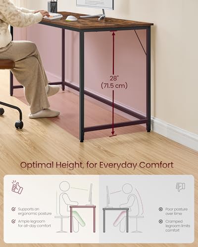 Image of VASAGLE Computer Desk, Steel Frame Gaming Desk for Home Office, 63 Inch | Large Office Desk, Gaming Table For Study, Work, Gaming, Writing, Bedroom, Living Room, Rustic Brown ULWD121K01