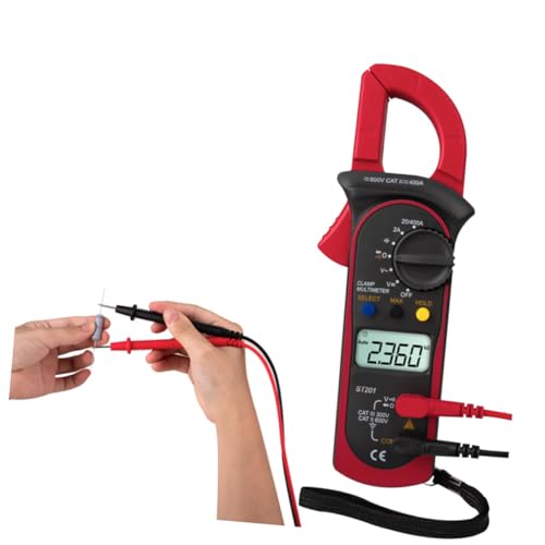 Multímetro Pinza Digital ELAYARD Modelo K44YWHVGS0221QE7457T con Medidor de Ohmios, Medición DC y AC, Rango Automático, Voltímetro y Amperímetro, Precisión Alta, Tester de Resistencia y Continuidad, Portátil Rojo miniatura 3