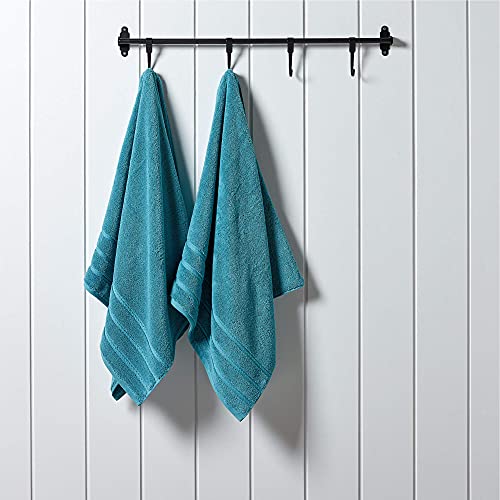 Christy Antalya Large Bath Towels | Set of 2 | 100% Turkish Cotton | 600GSM | Soft Plush Luxury Towel Set | 70 cm x 125 cm | Quick Dry | Jade Teal