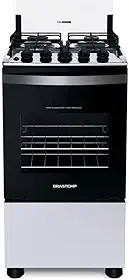 Fogão Brastemp 4 Bocas Branco com Duas Prateleiras com Alturas Ajustáveis - BFO4NBB Bivolt