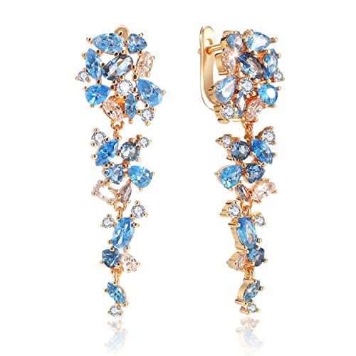 Dangle Earrings for Women，Crystal Drop Earrings Zirconia Rhinestone Dangling Earrings for Women Prom Party Jewelry Gifts，Dangle Fashion Jewelry Crystal Earrings for Women and Girls