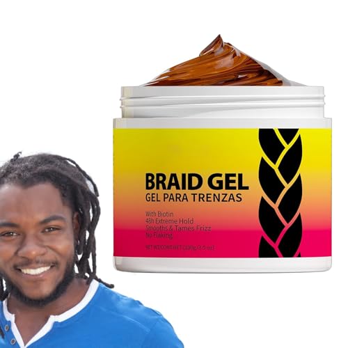 Firulab Gel de Acabado para el Cabello,Gel de Peinado de Larga duración de 100 ml para trenzadores | Extreme Firm Hold Shine and Smooth Texture Edge Stay Gel para acondicionador de Cabello Rizado