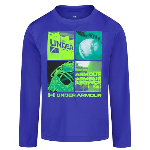 Image of Under Armour Boys' Long Sleeve Logo Graphic T-Shirt, Lightweight & Breathable, Relaxed Fit