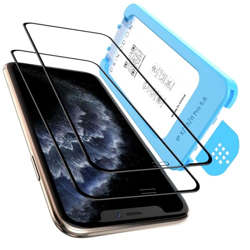 DEINODON für Panzerglas iPhone 11 Pro/XS/X [Auto-Montage] 100% Blasenfrei