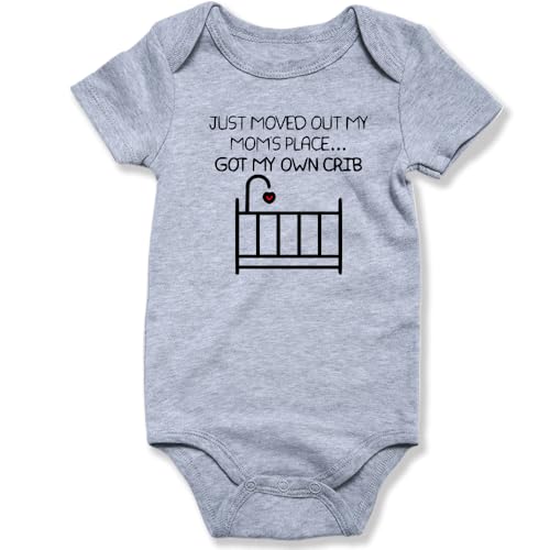 Image of hrcfbk Newborn Infant Baby Boys Girls Bodysuit Short Sleeve Funny Letters Print Romper Reveal Pregnancy Announcement Clothes