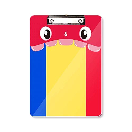 Porte-bloc avec motif drapeau de la Roumanie au format A4 pour documents