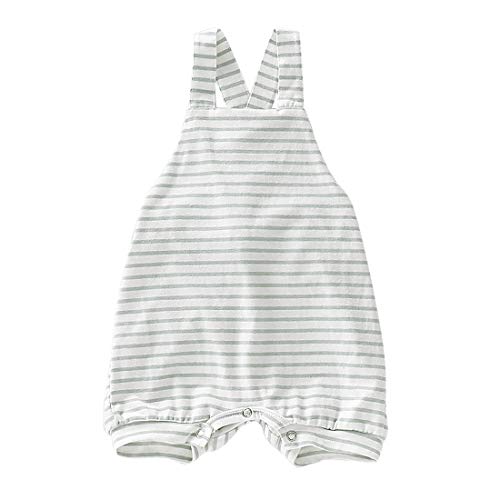 Simplee Kids Baby Boys Girls Autumn White Stripes Straps Overall Shorts Cross Back Romper One-Piece Jumpsuit 0-6M #TOP5