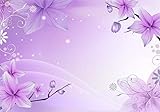 wandmotiv24 Fototapete Blumen Lila, M 250 x 175 cm - 5 Teile, Wanddeko, Wandbild, Wandtapete, Vlies-Tapeten, Blüten, Violett, Ranken M1847