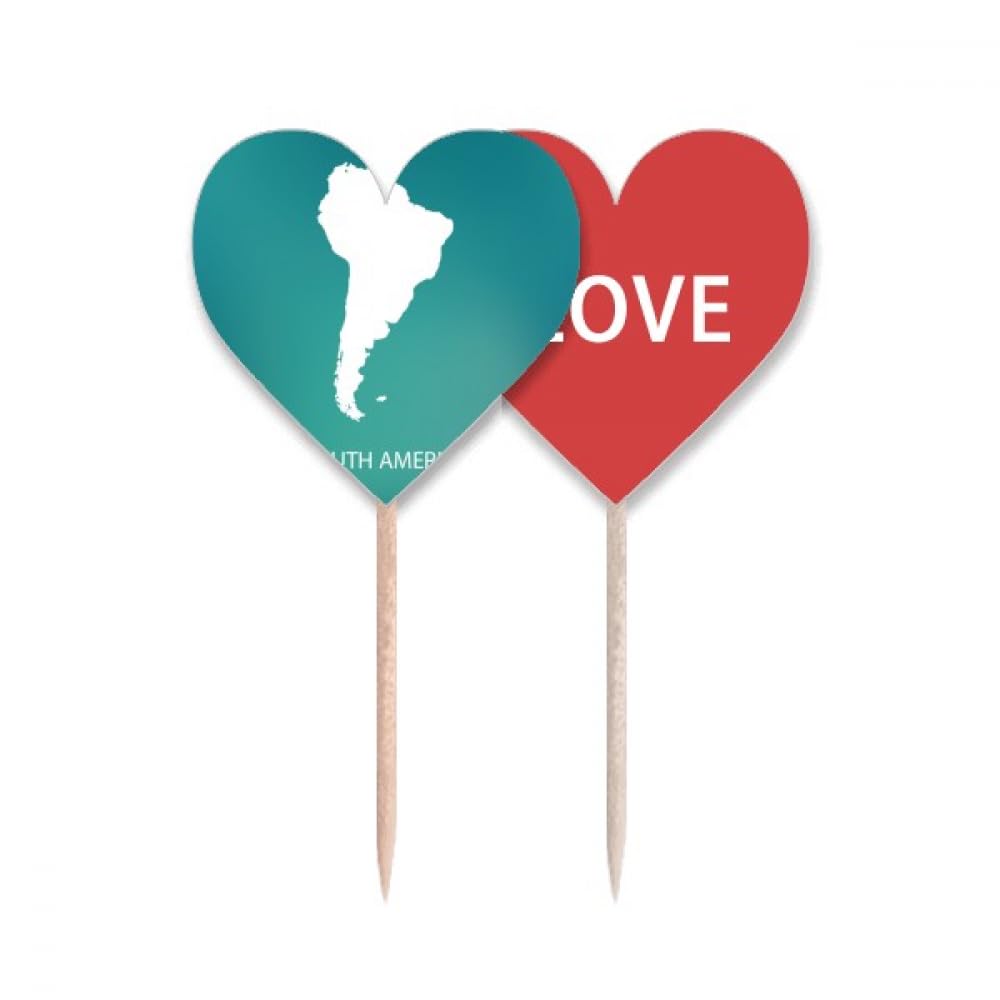 Drapeau Amérique du Sud cœur sur pic en bois pour vos soirées tapas et cocktails exotiques