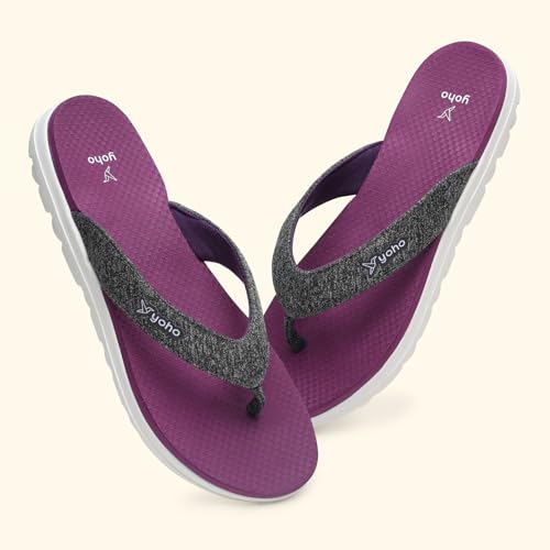 Image of YOHO Fauna 002 V-Strap Slippers for Women | Lightweight EVA Comfort | Platform Sole | Breathable Fabric Upper | Shock Absorption | Water-Resistant | Easy to Style
