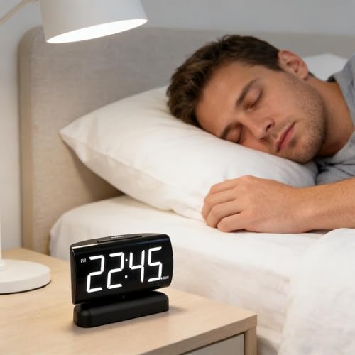 Reloj digital LED giratorio que elimina la fatiga visual en dormitorios 3