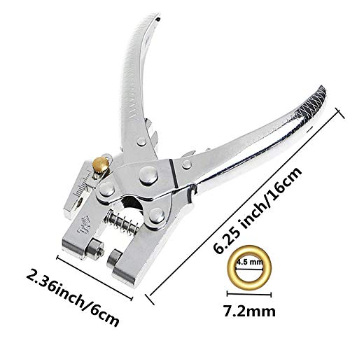 Eyelet Hole Punch Pliers Eyelet Grommet Punch Tool with 100 Pieces Gold Eyelets Grommets for Leather,Belt,Clothes,Bag,Shoe Decorative 3/16 Inch Metal Grommets Kit