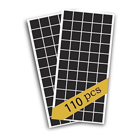 110Pcs Self Adhesive Magnets Squares Flexible Sticky Magnetic Strips Tapes Peel and Sticky Magnet Squares for DIY Crafts, School Art Projects, 4/5" x 4/5" x 0.08" Cover