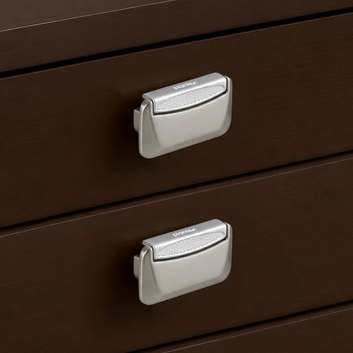 Image of Plantex Drawer Kadi /3 Inch Chest Handle for Drawer /Rectangular Cabinet Kadi /Pull-Push Kadi for Home /Office Drawer - Pack of 2 (DTK-295, Satin White & Chrome)
