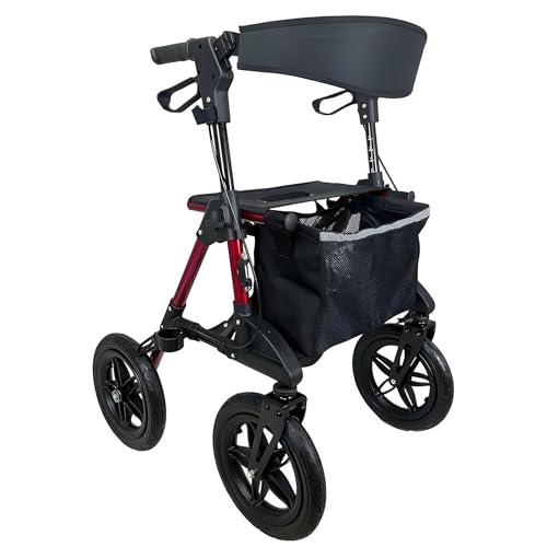 Deambulatore in Alluminio Crosser con ruote Grandi e porta bastone, perfetto per terreni e attività all'aperto