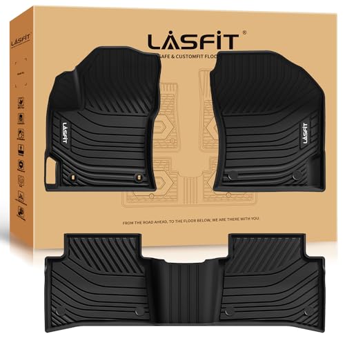 Image of LASFIT 3D Precision-Trimmed Floor Mats for 2026-2020 Toyota Corolla Sedan, Custom Fit TPE All Weather Floor Liners, Full Coverage Car Floor Liners, 1st & 2nd Rows, Black