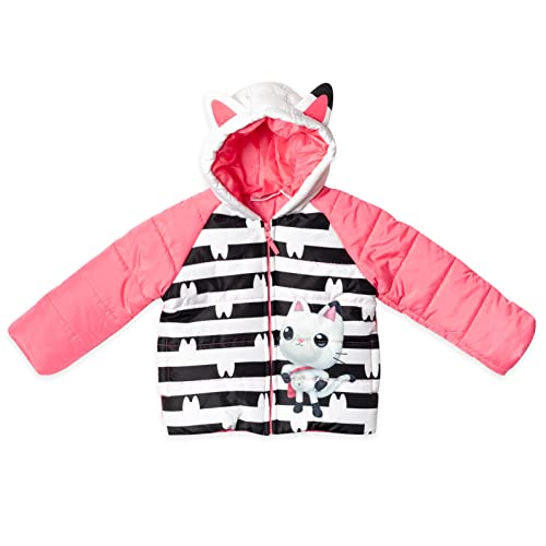 DREAMWORKS GABBY'S DOLLHOUSE Pandy Paws Girls Zip Up Puffer Jacket Toddler to Big Kid3