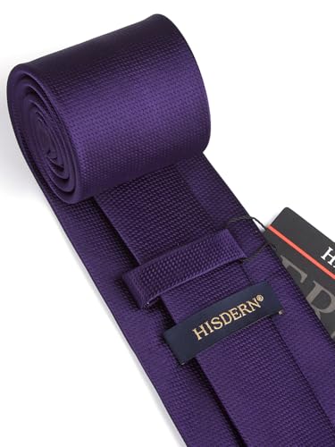 Image of HISDERN Ties for Men Solid Tie Handkerchief Set Classic Woven Silk Business Polka Dot Mens Ties Necktie Wedding Party