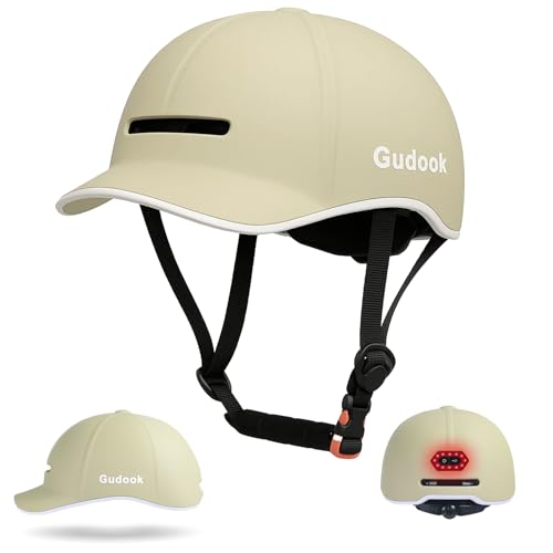 Adult Bike Helmet for Men & Women, Baseball Cap Bicycle Helmet with Light