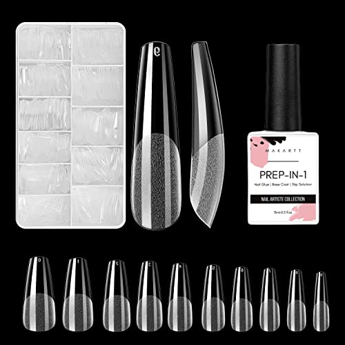Makartt Gel X Nails Kit 500Pc Soft Gel Full Cover Tips, Medium Co...