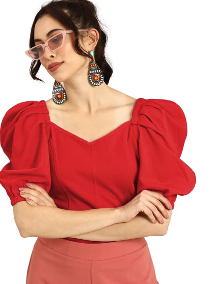 Image of Women's & Girl's Solid Short Sleeve Crop Top (LY-TopD6 Variation)