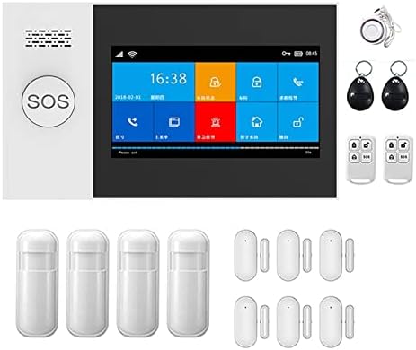 UGPET Wifi Alarm System Tuya GSM Wifi Alarm 4G Wireless Burglar Alarm For Home Business Touch Screen Alarms Mobile APP Remote Control Smart Home Siren (Color : A, Size : E)