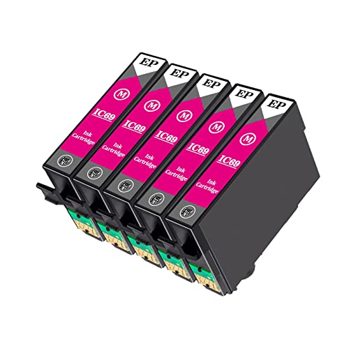 エプソン用 ICＭ69 Epson エプソン 互換 インクカートリッジ 69 IC-69 IC69 M マゼンタ5本セット対応機種：PX-045A /PX-046A /PX-047A /PX-105 /PX-405A /PX-435A /PX-436A /PX-437A /PX-505F /PX-535F【 大容量/残量表示/個包装】