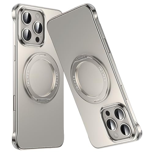 Coque anti chauffe iPhone 16 Pro Max sans bord béquille MagSafe métallique