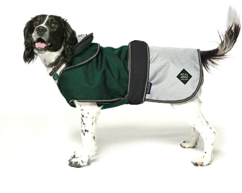 Danish Design Battersea Dogs Home Green 2 in 1 Summer and Winter Removable Lining Waterproof Windproof Dog/Puppy Coat 12 Inch 30 cm