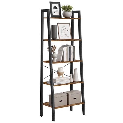 VASAGLE Ladder Shelf, 5-Tier Bookshelf, Storage Rack, Bookcase wi...
