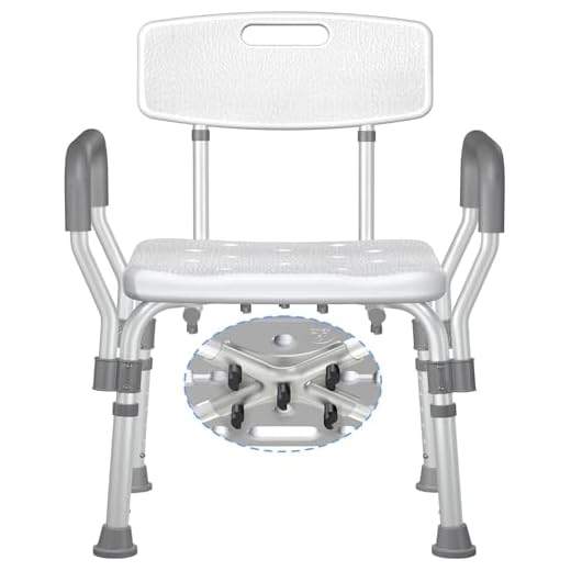 KingPavonini Shower Chair for Inside Shower with Arms and Back, 400LBS Heavy Duty Shower Stool for Bathtub, Reinforced Guard, Height Adjustable Bath Seat for Elderly, Adults & Disabled