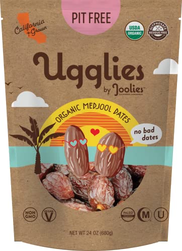 Image of "Ugglies" By Joolies Organic Pit-Free Medjool Dates | 1.5 Pound Pouch | Fresh California Grown Fruit | Vegan, Gluten-Free, Paleo, No Sugar Added | Great Gift for Friends & Family