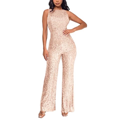 Mono de mujer sin mangas de lentejuelas brillantes asimétricas y estilo liso
