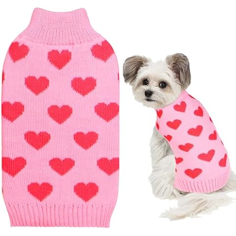 GOYOSWA Valentine's Day Dog Sweater Cover