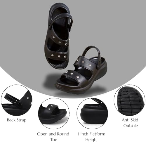 Image of TRASE Clogs Double Strap for Women | Back Strap Stylish | Comfortable, Light Weight Stylish | Anti-Skid | Everyday & Waterproof Use Mules