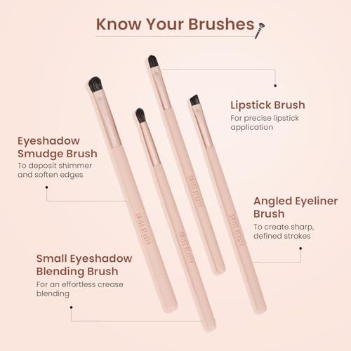Image of Swiss Beauty Take Me Anywhere 8-in-1 Makeup Brush Set | Compact Travel-Friendly Brush Kit | Soft Synthetic Bristles | Multi-Functional | Durable & Lightweight | Flawless Application | PETA Certified | 8Pcs