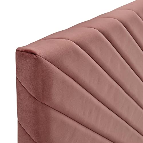 Modway Alyson Angular Channel Tufted Performance Velvet Full/Queen Headboard In Dusty Rose #TOP6