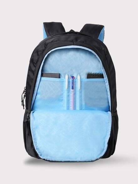 Image of Wildcraft Wiki 28 Backpack For Boys & Girls | 18 Inch- 28 Ltr and Two Compartments with Padded Shoulders, Bottle Holder, Key Chain | Best for Books,Stationery,Lunch Box & Essentials