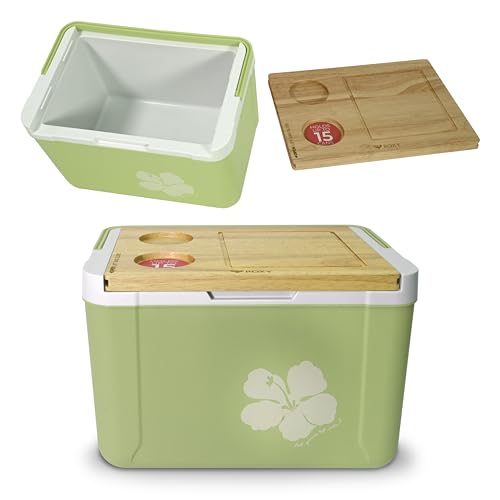 Roxy 15 Qt Cooler with Sliding Wooden Cutting Board