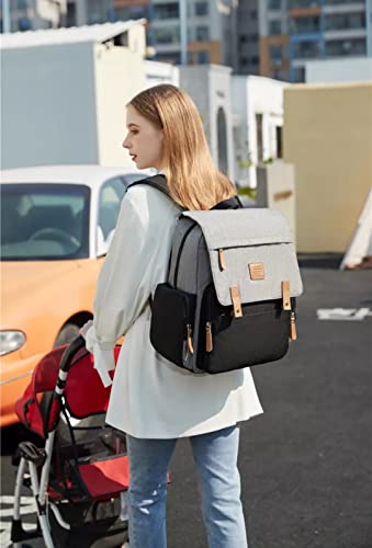 Bolsa Maternity Land modelo Luxury Premium Cinza Preto