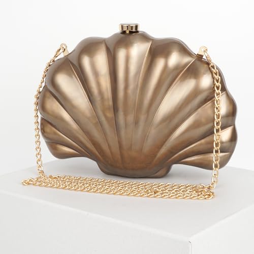 Image of Women Seashell Evening Bag Purse Mermaid Chain Strap Clutch Handbag Shoulder Bag | Seashell