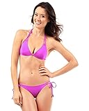 Voda Swim Women's Envy Push Up Double String Bikini Top | 1-2 Cup Sizes Bust Increase | Padded Bikini Tops | No Underwire Magenta