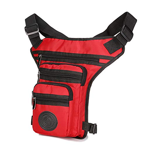 Sports Thigh Waist Bag Fanny Pack Racing Tactical Drop Leg Bag Waterproof Motorcycle Outdoor Bag Travel Hiking Climbing Cycling Shoulder Portable Bags (Red)