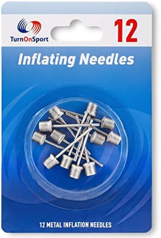 Air Ball Pump Needles Inflatables - Basketball Ball Pump Inflation Needles | Inflator Needle for Soccer Rugby Football Volleyball Sports Balls | TurnOnSport Inflatable Air Pump Needles Adapter 12 Set