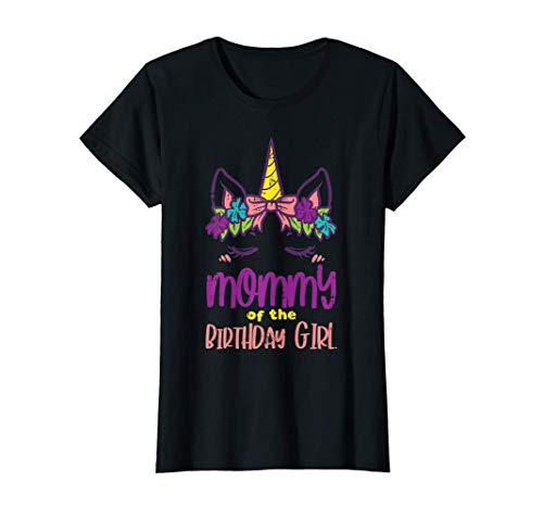 Femme Unicorn Mommy Birthday Girl Party Family Matching Gift Women T-Shirt