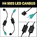 H4 9003 Headlight Canbus, AAIWA LED Decoder Anti Flicker Harness LED Conversion Kit 2 PCS Error Free Wiring Harness Adapter for LED Headlight Compatible with Jeep Wrangler