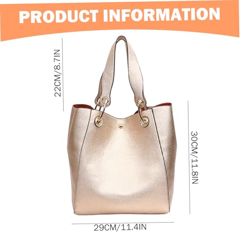 Bolso Tote para Mujer de Cuero Sintético Rosa Oro miniatura 5