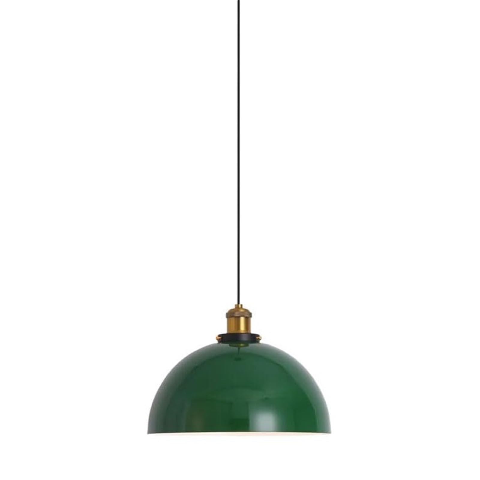 Suspension simple en métal vert au design vintage industriel soigné