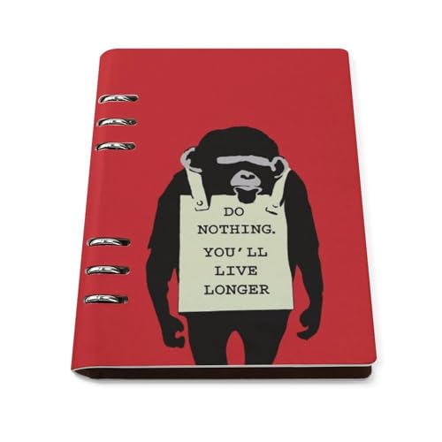 ノート Banksy バンクシー ゴリラ メモ帳 バインダーノート A5 6穴 90枚 てちょう ハードカバー メモ ンダー A5サイズ 横罫線 ??本 文房具 オフィス用品 ルーズリーフ 学生 キャンパス おしゃれ プレゼント 贈り物